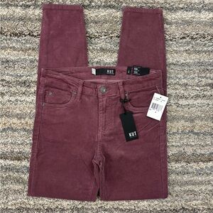 KUT From The Kloth High Rise Diana Fab Ab Corduroy Skinny Jeans Mauve Sz 2 NWT -